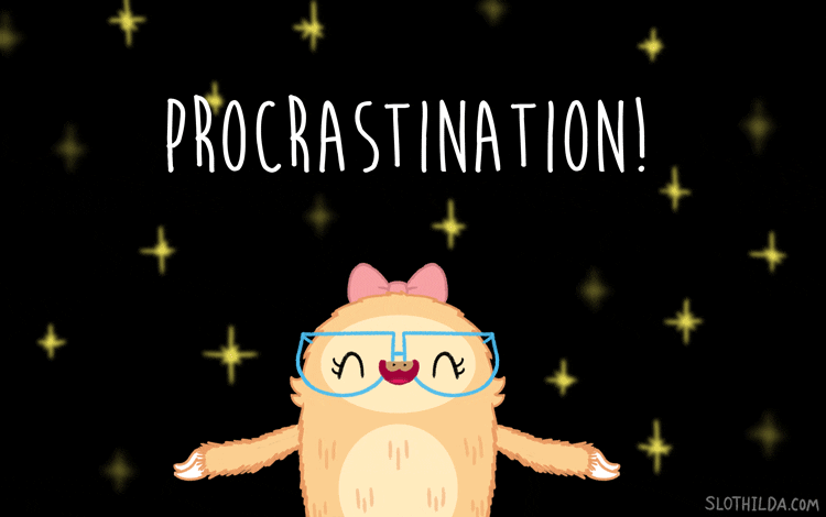 Animation: Procrastination with glittering stars