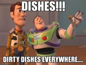 Dishes!! Dirty dishes everywhere...