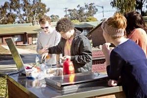 students having a barbecue