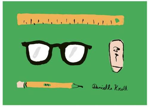 university essentials - glasses, ruler and pens