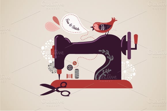 illustration of a sewing machine