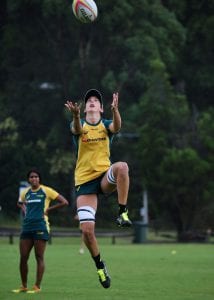 Alicia Quirk jumping for the ball