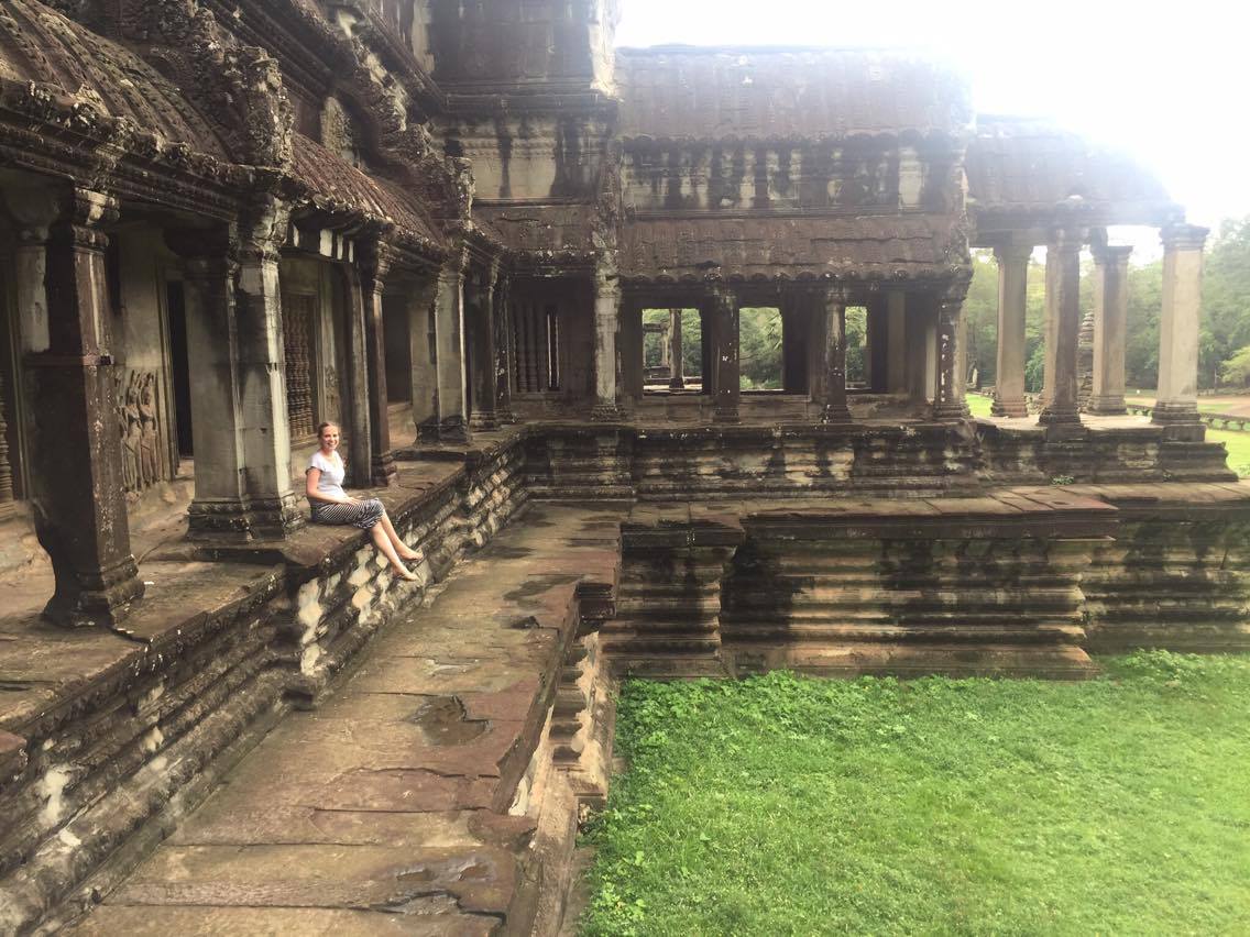 Fiona O'Connor at Angkor Wat in Cambodia during a CSU Global tour