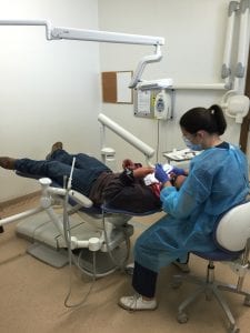 CSU dentistry student with patient 