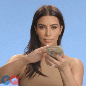 Kim Kardashian throwing money