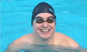 Elite Athlete Lachlan Hinds after a training session in the pool. 