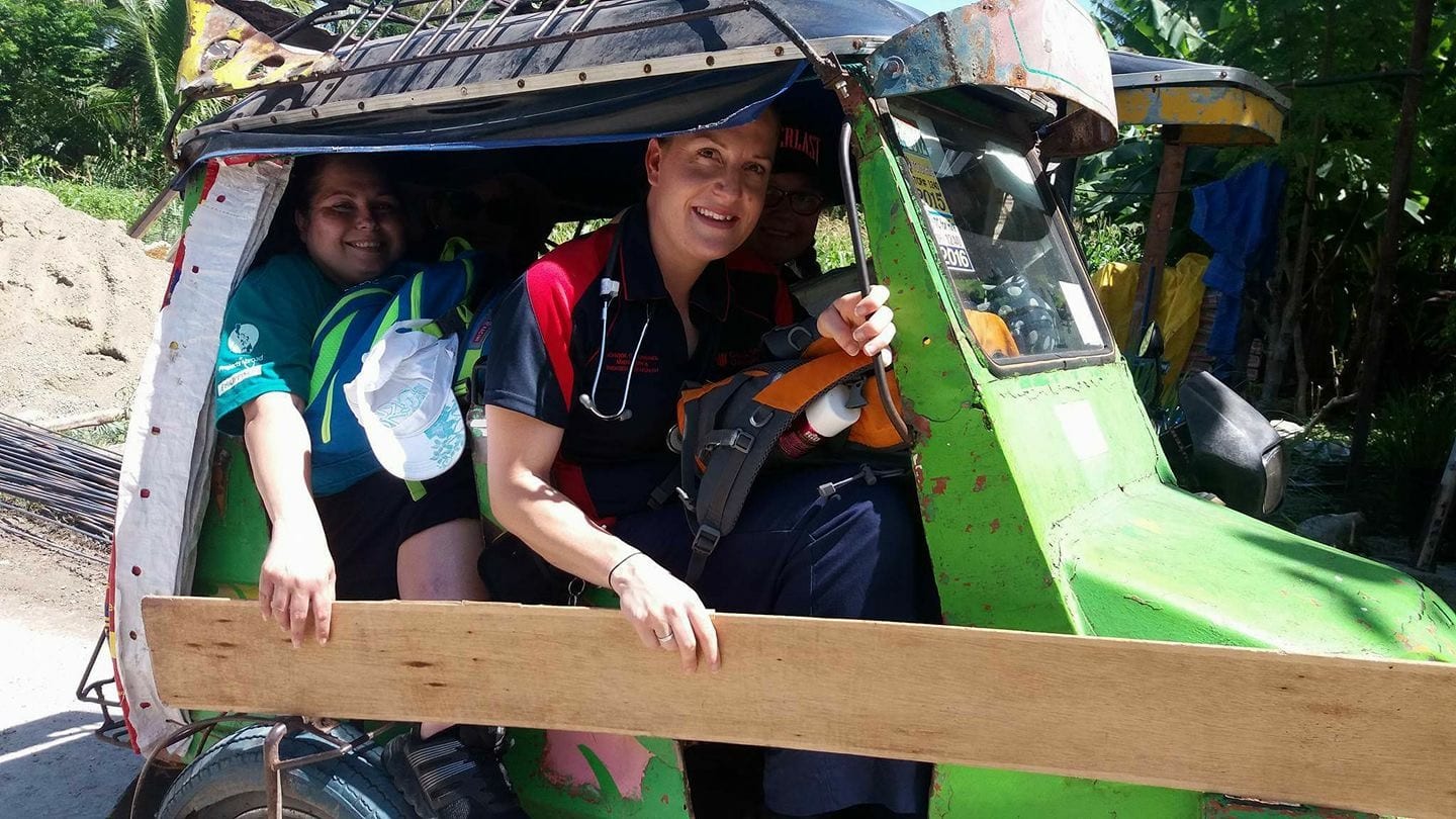 Nursing student Catreena Kuhn on her work placement in the Philippines.
