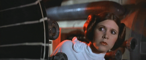 Carrie Fisher as Princess Leia. Image: Gify.com