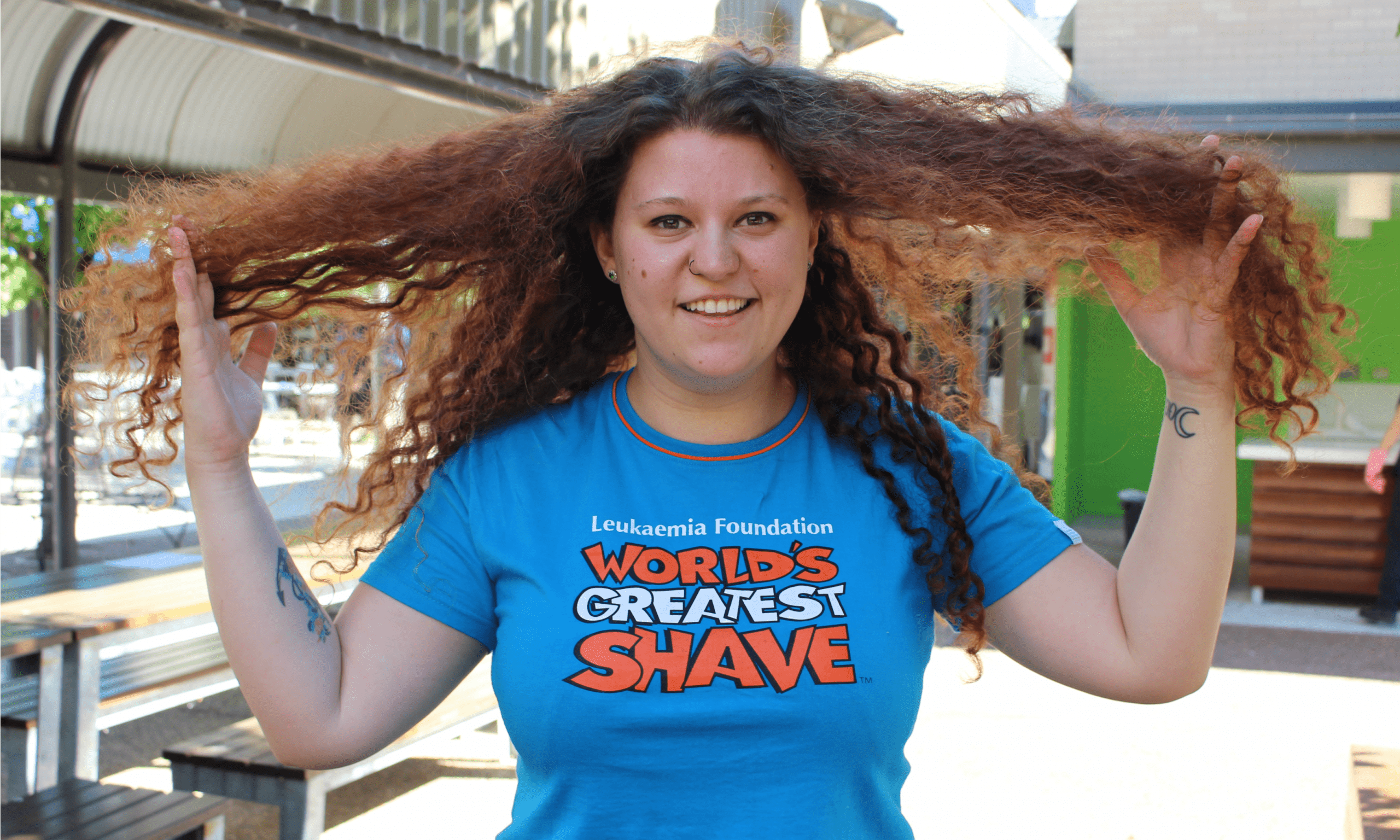 Worlds Greatest Shave participant Rachel Hindi
