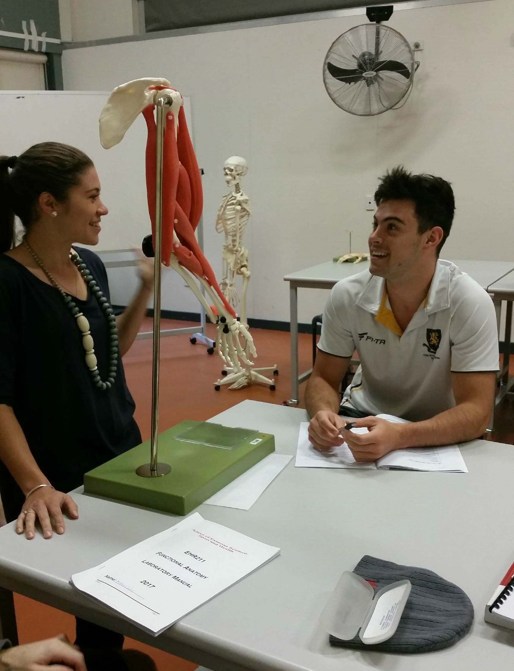 Exercise and Sport Science student Tom Neely in class.