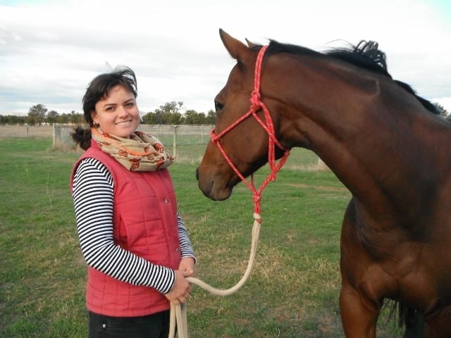 Claudia Macleay with her horse Cindy.