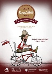 CSU Tweed Ride 2017: Celebrating NSW Bike Week, Bathurst Campus. 12pm to 2pm.