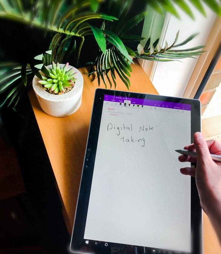 Taking notes with OneNote on Surface Pro with Surface pen