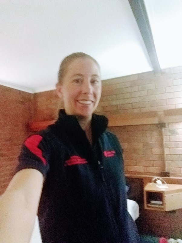 Katherine in her Charles Sturt nursing uniform.