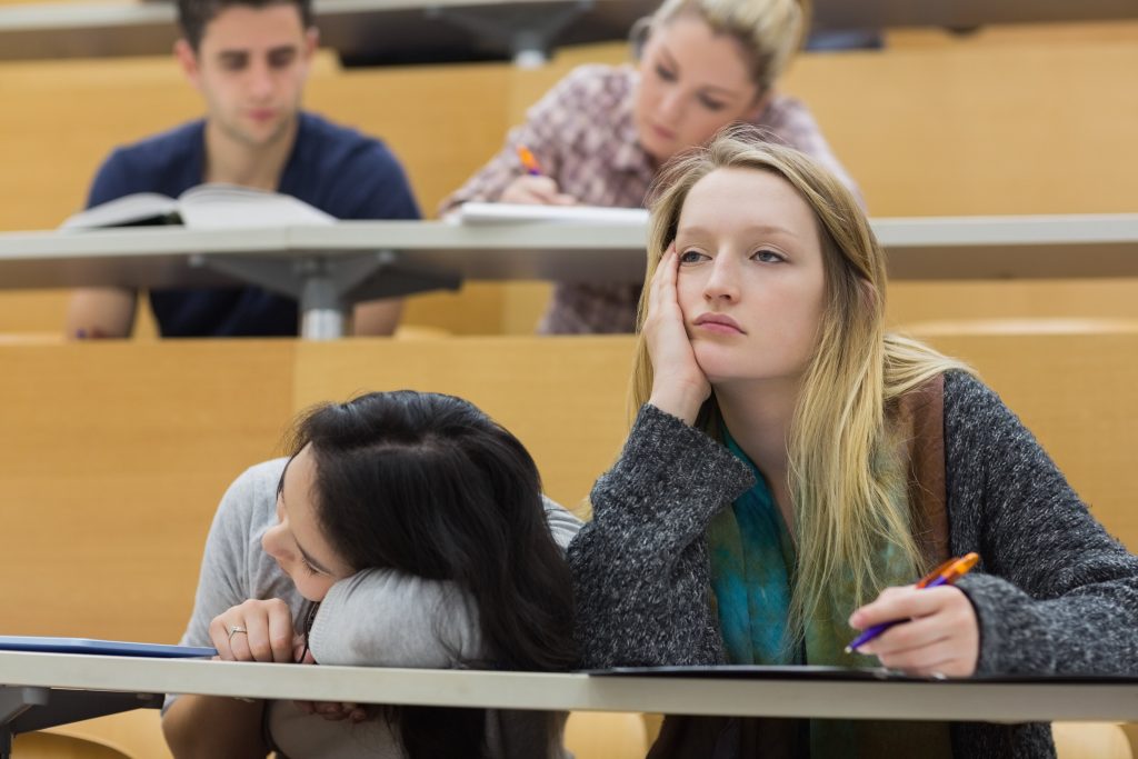 sleeping during a lecture