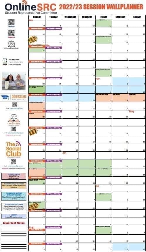 Michelle uses her online SRC wall calendar to stay organised. 