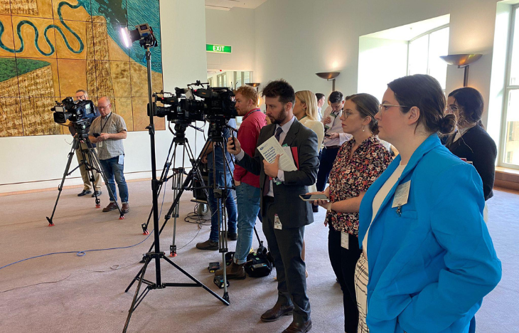 Sophia at the Press Gallery.