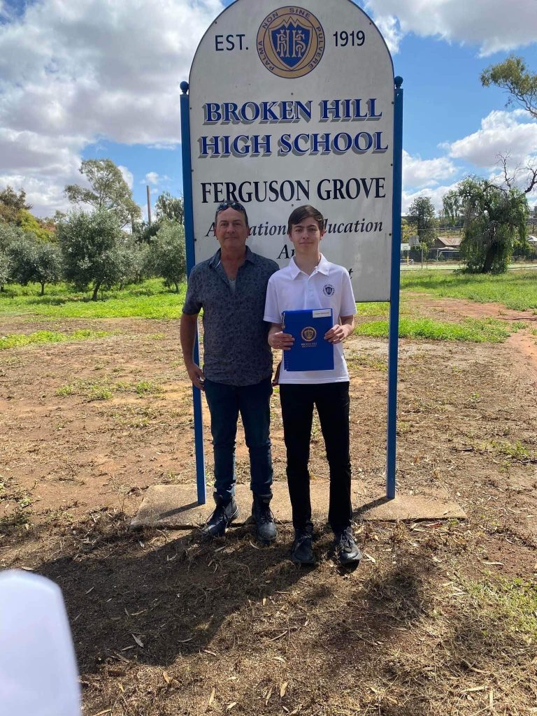 Cooper graduating from Broken Hill High School.