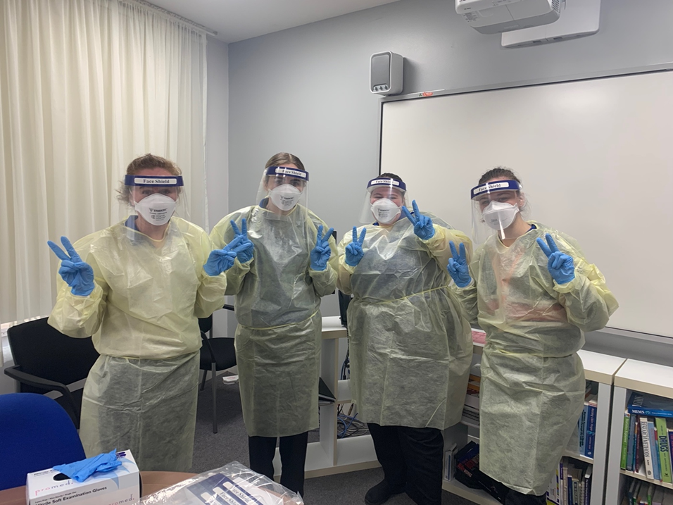 Speech Pathology students (Lana, Bella, Taya and Victoria) on placement at Beechworth Health Service.