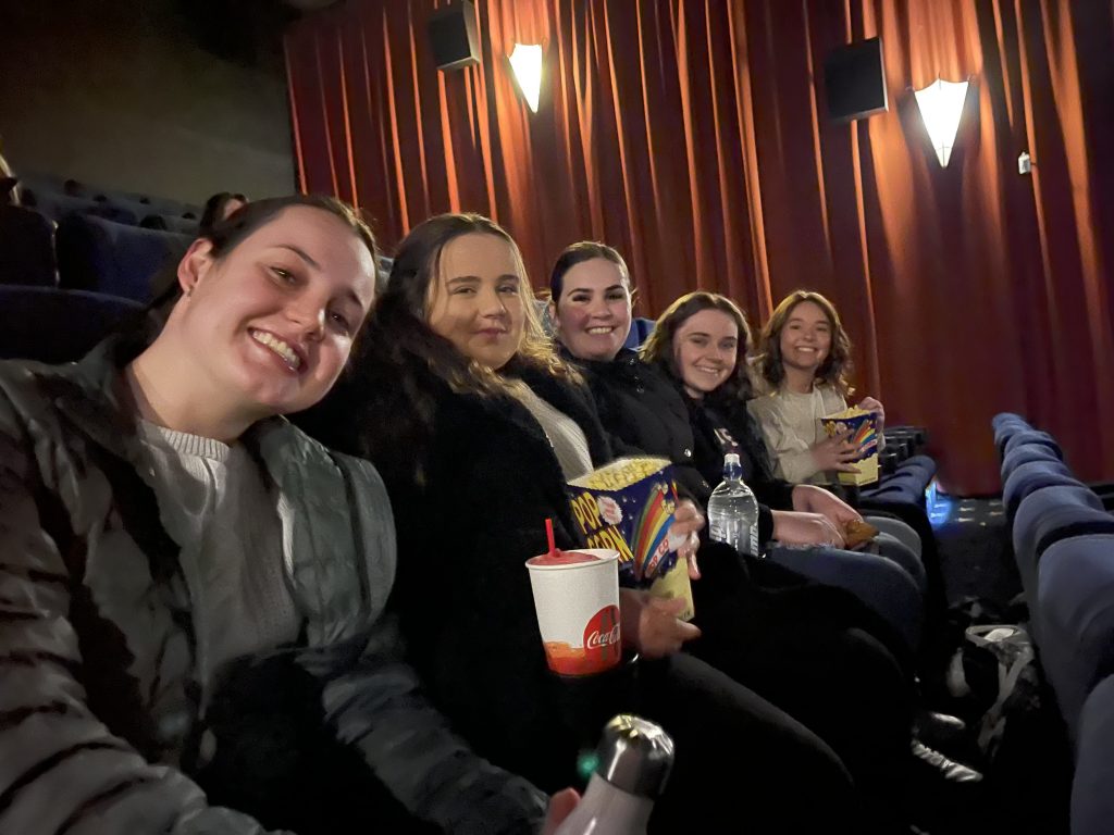 A night at the movies with Greta and her friends.