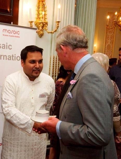 Rizwan Sharif meeting the then Prince Charles of Wales.