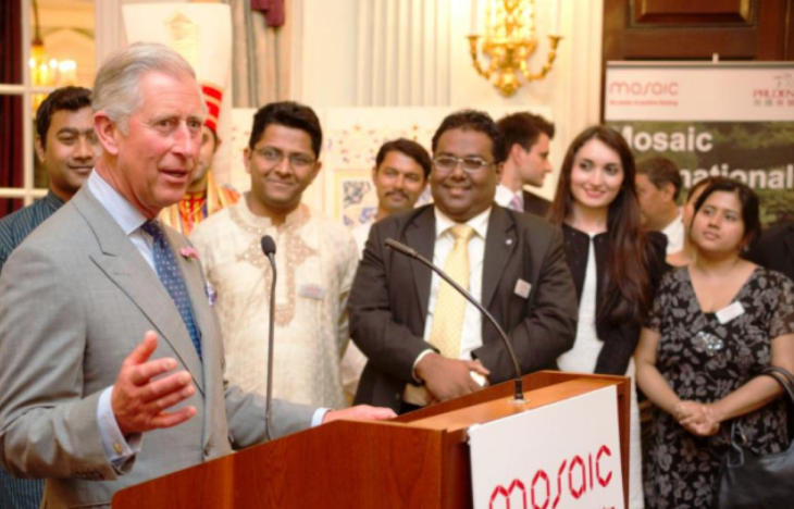 HRH The Prince of Wales addressing guests at the Mosaic International Summit.