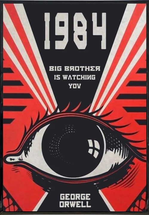 The cover of the book '1984' by George Orwell.