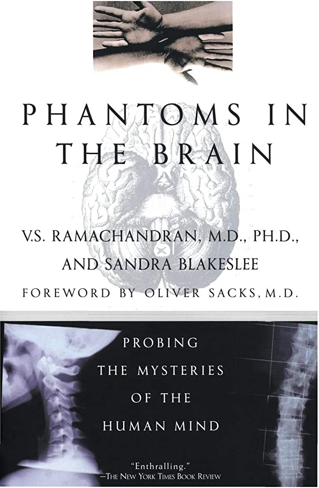 The cover of the book 'Phantoms in the Brain' by V.S. Ramachandran.