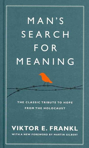 The cover of the book 'Man's Search for Meaning' by Viktor Frankl.