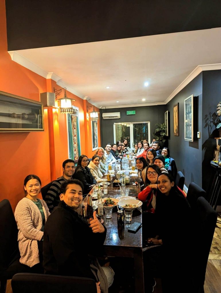 Our end of session dinner. We were introduced to Polly Goodlet, the newest addition to the Bathurst International Student Support Services team.