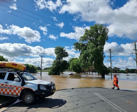Major flooding of the Macquarie River in Bathurst in 2022.